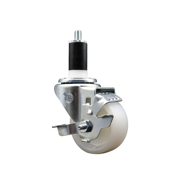 3'' Nylon Swivel 1-3/8'' Expanding Stem Caster with Brake